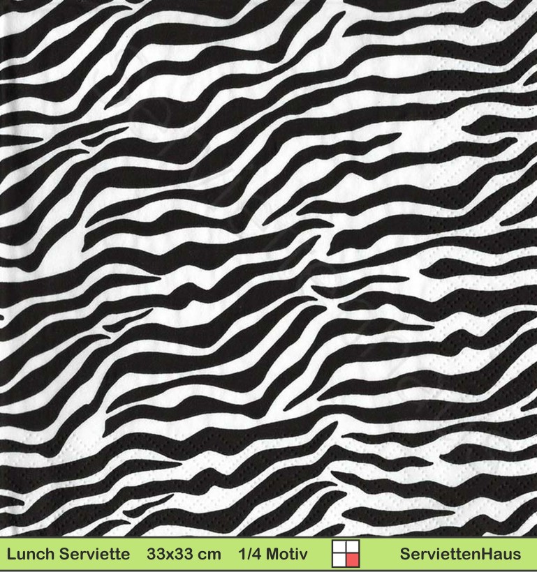 Zebrafell - 1 Paket mit 20 Servietten